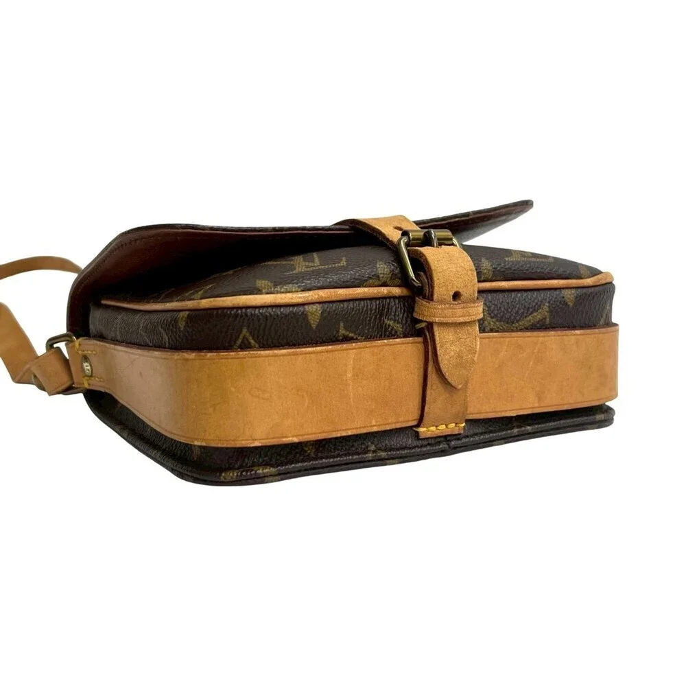 LOUIS VUITTON Brown Monogram Leather Pochette Shoulder Bag
